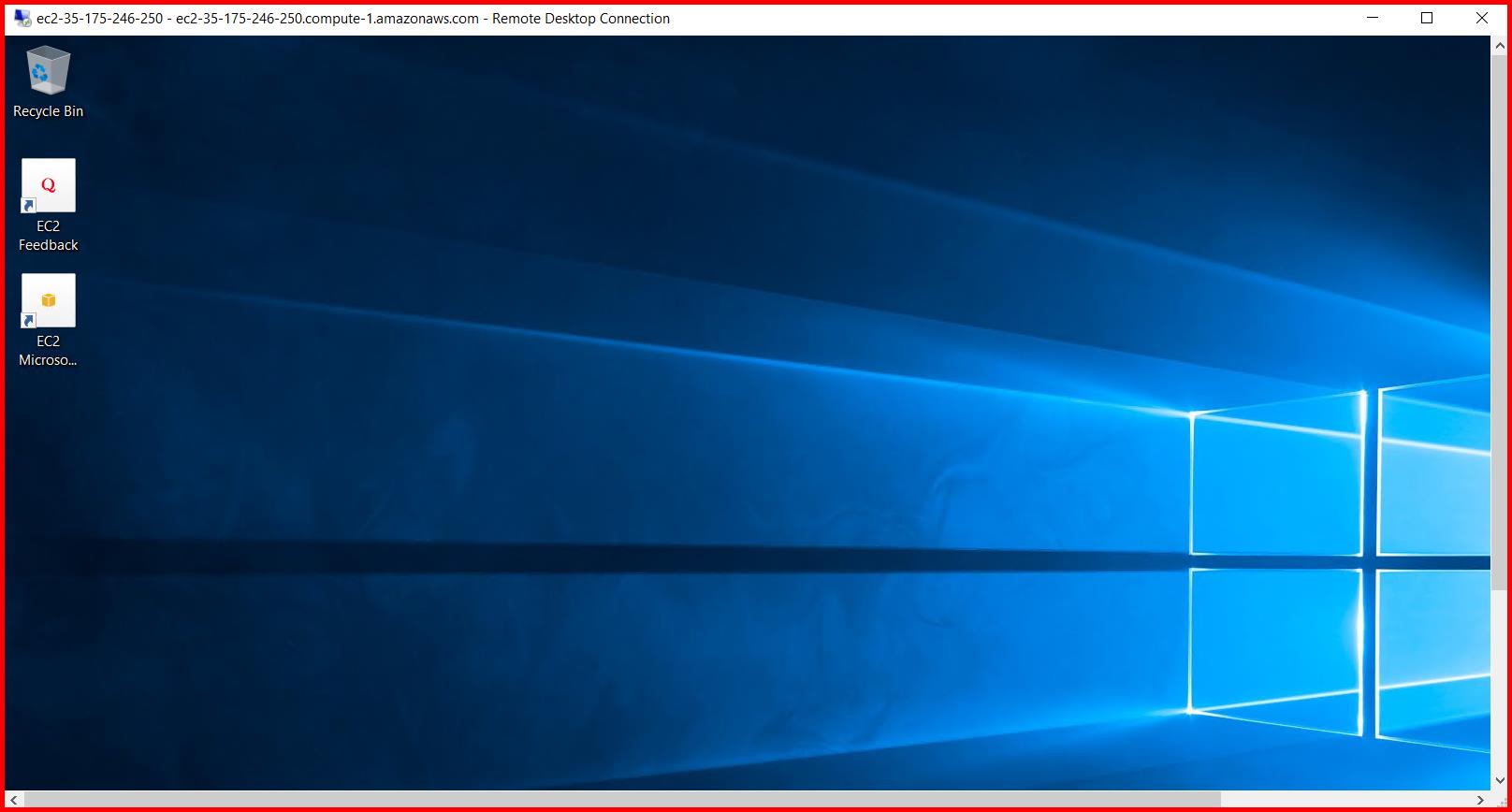 Picture showing login into the EC2 instance